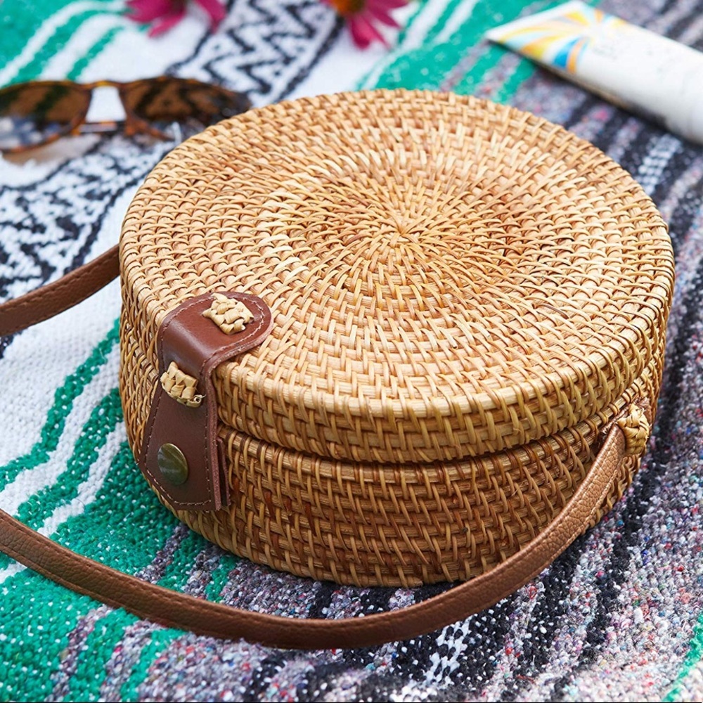 💕LAST  1 💕 Aquilina Bamboo Circle Rattan Bag - Picture 5 of 8